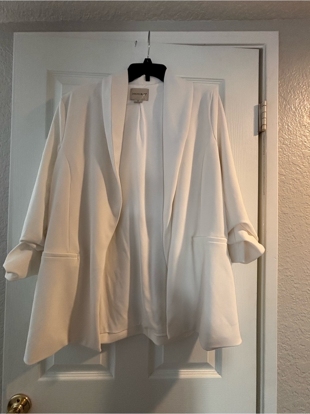 Dakota Blue White Open-Front Blazer Jacket Large